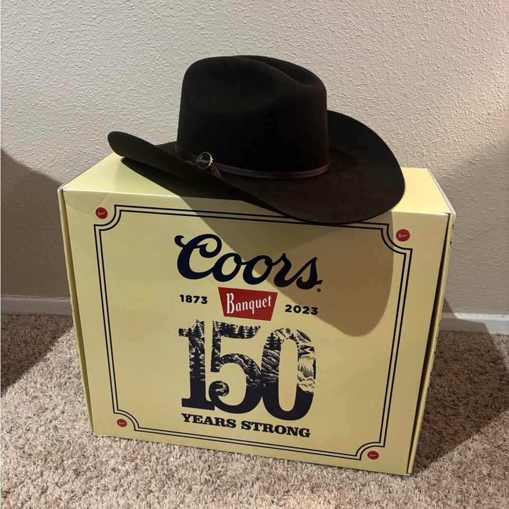 Seager X Coors Banquet Longhorn 4X chocolate cowboy hat